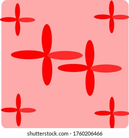 
illustration vector graphic of elliptical combination concept design with red background