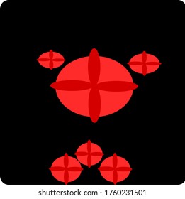 
ilustración vector gráfico combinación elíptica diseño de afilado con fondo negro
