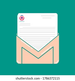 Illustration vector graphic of e-mail with background