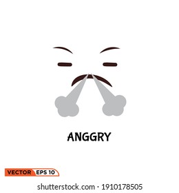 Illustration vector graphic of emotion anggry, good for template