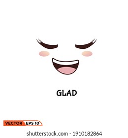 Illustration vector graphic of emotion glad, good for template