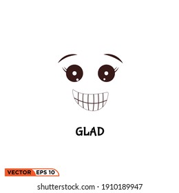 Illustration vector graphic of emotion glad, good for template