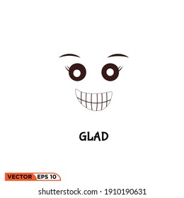 Illustration vector graphic of emotion glad