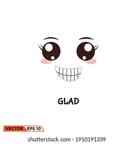 Illustration vector graphic of emotion glad