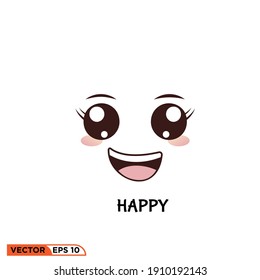 Illustration vector graphic of emotion happy
