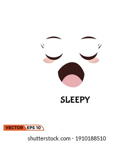 Illustration vector graphic of emotion sleepy, good for template