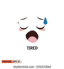Illustration vector graphic of emotion tired  good for template