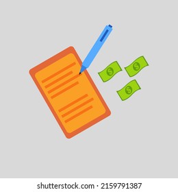illustration vector graphic of employment contract. good for icon business