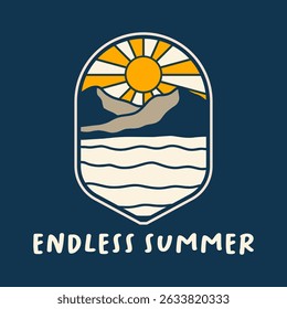 Illustration vector graphic of  ENDLESS SUMMER DESIGN VECTOR ILLUSTRATION for apparel design merchandise, such as logos on product packaging