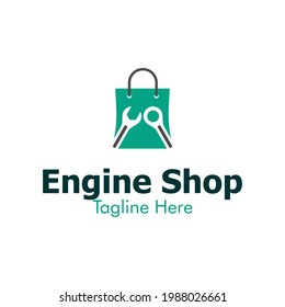 Illustration Vector Graphic of Engine Shop Logo. Perfect to use for Technology Company