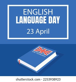 illustration vector graphic of English dictionary book on the table, perfect for international day, english language day, celebrate, greeting card, etc.