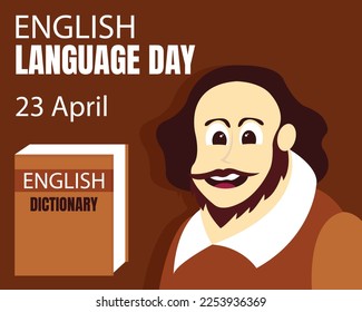 illustration vector graphic of english person and english dictionary, perfect for international day, english language day, celebrate, greeting card, etc.

