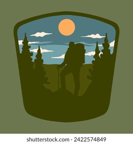 
Illustration vector graphic of ENJOY THE ADVENTURE TRAVEL MOUNTAIN OUTDOORS for apparel design merchandise, such as logos on product packaging