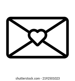 Illustration vector graphic of envelope with heart symbol in the middle using outline style. Suitable for wedding events, apps, website projects and more.