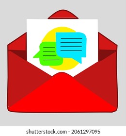 illustration vector graphic of envelope and letter with chat icon
perfect for letters, chat icons