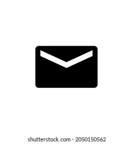 Illustration vector graphic of envelope logo. Black and white color. Great for message icons, etc. Simple flat image.