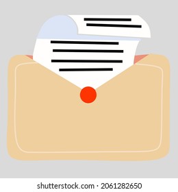illustration vector graphic of
envelope and paper or letter perfect for message icon on app, mailman, document