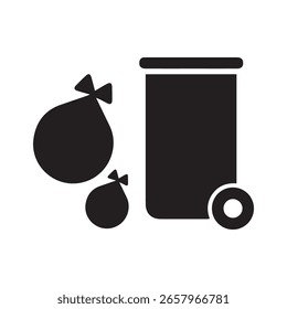 Illustration, Vektorgrafik, Symbol für umweltschädliches Mülleimer