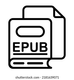 Ilustración Vector Gráfico de archivo de epub, lectura de libros, icono de lector