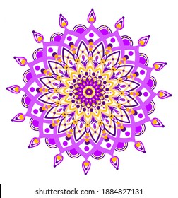 ilustración vectorial gráfico de arte vectorial de mandala étnica - patrón sin fisuras, con forma de doodle floral dibujada a mano adornado en colores brillantes. apto para cubiertas, tejidos y motivos de cerámica, impreso en ropa.