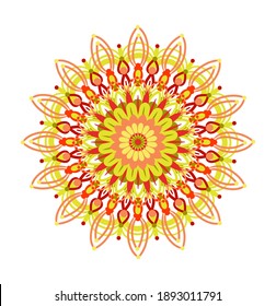 ilustración vectorial gráfico de arte vectorial de mandala étnica - patrón sin fisuras, con forma de doodle floral dibujada a mano adornado en colores brillantes. apto para cubiertas, tejidos y motivos de cerámica, impreso en ropa.