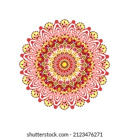 ilustración vectorial gráfico de arte vectorial de mandala étnica - patrón sin fisuras, con forma de doodle floral dibujada a mano adornado en colores brillantes. apto para cubiertas, tejidos y motivos de cerámica, impreso en ropa.