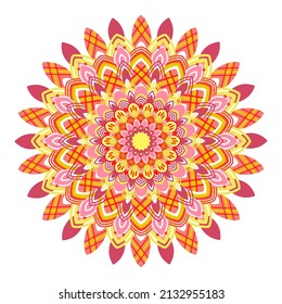 illustration vector graphic of ethnic mandala vector art - seamless pattern, with hand drawn floral doodle shape ornament in bright colors. fit for covers, fabric and ceramic motifs, print on clothes.