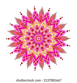 illustration vector graphic of ethnic mandala vector art - seamless pattern, with hand drawn floral doodle shape ornament in bright colors. fit for covers, fabric and ceramic motifs, print on clothes.