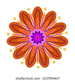 ilustración vectorial gráfico de arte vectorial de mandala étnica - patrón sin fisuras, con forma de doodle floral dibujada a mano adornado en colores brillantes. apto para cubiertas, tejidos y motivos de cerámica, impreso en ropa.