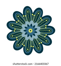 Vektorgrafik der ethnischen mandalanischen Vektorkunst - nahtloses Muster, mit handgezeichnet blumengeschmückten Doodle-Ornamenten in hellen Farben. geeignet für Decken, Gewebe und Keramikmotive, auf Kleidung drucken.