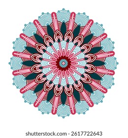 illustration vector graphic of ethnic mandala vector art - seamless pattern, with hand drawn floral doodle shape ornament in bright colors. fit for covers, fabric and ceramic motifs, print on clothes.