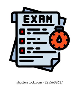 Illustration Vector Graphic of  exam sheet, test school, study icon. Cartoon