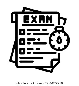 Illustration Vector Graphic of  exam sheet, test school, study icon. Line drawing. Black.
