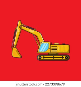 ilustración vectorial de la excavadora. perfecto para el icono de producto de la empresa de construcción. etc.