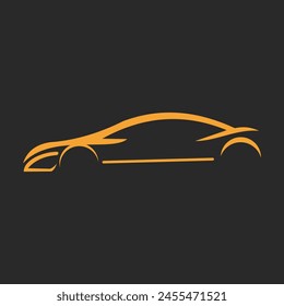 Illustration vector graphic of excotic gold car logo