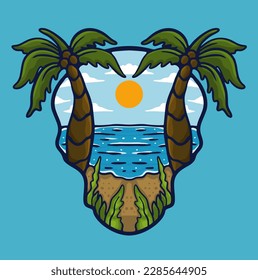 Illustration vector graphic of EXOPLORE THE SUMMER suitable for logo product also for design merchandise