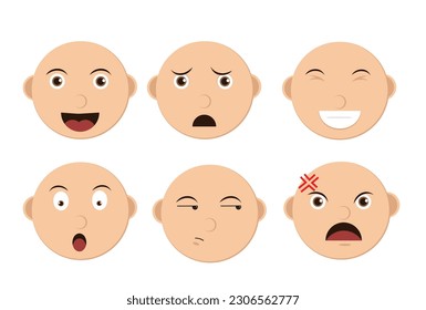 Ilustración vectorial gráfica de la expresión bebé, buena para el aprendizaje de referencia para dibujar niños.