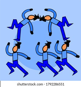 illustration vector graphic of extra mile people activity concept design
