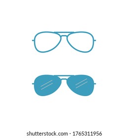 Illustration vector graphic  of eye glasses icon. Good for sale , store, web etc. 