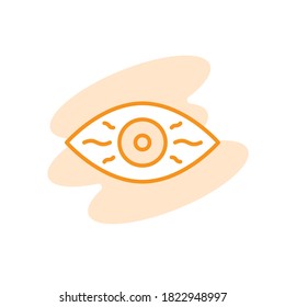 Ilustración Gráfico vectorial del icono ocular. Apto para visión, apariencia, vista, óptica, ver etc.