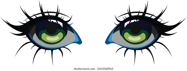 illustration vector graphic of eye, perfect for animation design, carton, anime, people, faces, etc.