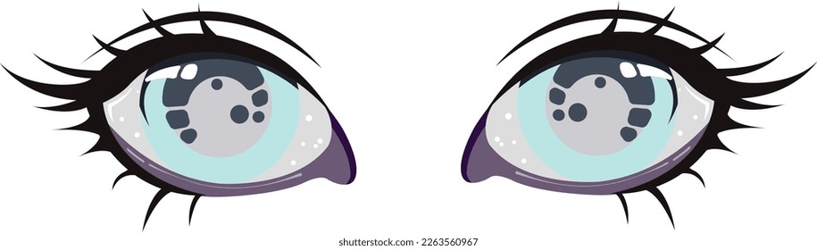 ilustración vectorial gráfico de los ojos, perfecto para el diseño de animación, cartón, anime, personas, caras, etc.