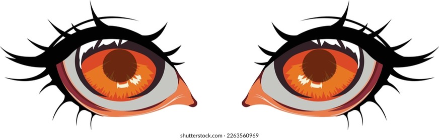 ilustración vectorial gráfico de los ojos, perfecto para el diseño de animación, cartón, anime, personas, caras, etc.