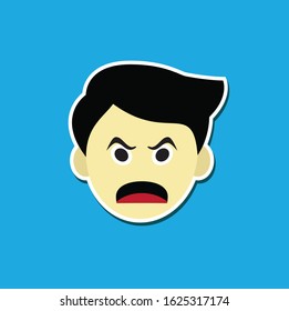 Illustration vector graphic of face angry cartoon expressions