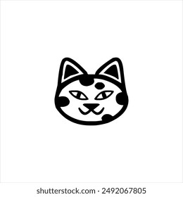 Illustration Vektorgrafik Grafik des Gesichtskatzensymbols, Schwarz-Weiß