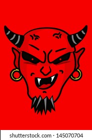 illustration vector graphic face of devil