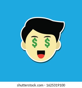 Illustration vector graphic of face dollar cartoon expressions