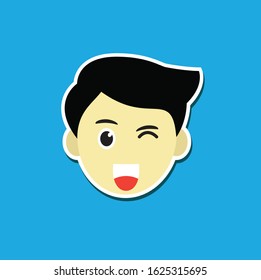 Illustration vector graphic of face happy cartoon expressions