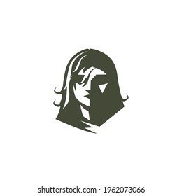 Illustration vector graphic of Face logo of a woman. Vector logo template