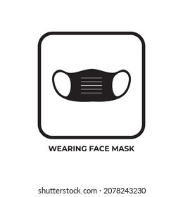 Ilustración vectorial gráfico del icono de máscara facial. Máscara dentista. Máscara de operación. Bien por su diseño